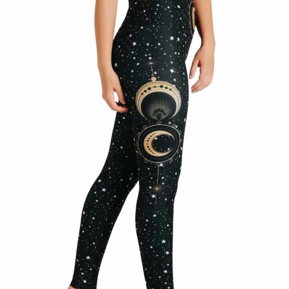 Yoga Democracy Pants - Yoga Democracy Fortune Teller Leggings XS Womens Black Moon Stars Yoga Astrology